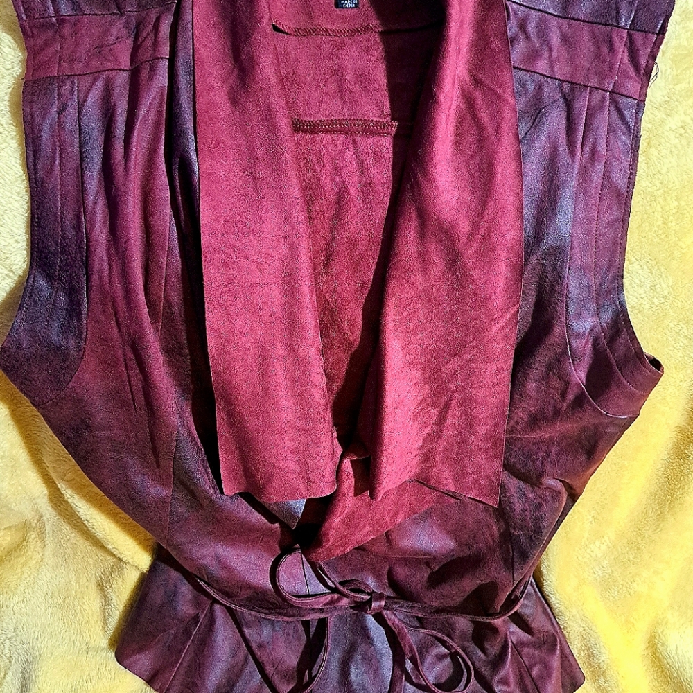 Faux suede vest